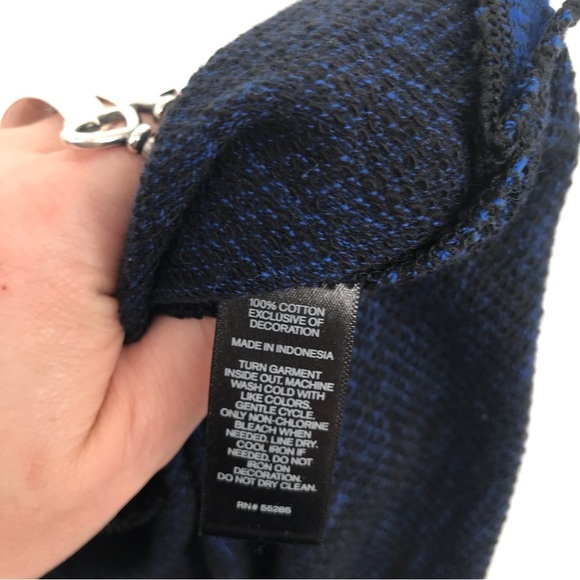 NWT Express Edgy Vegan leather & Zipper Accent Sweatshirt - Picture 7 of 7